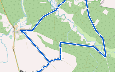 Mapa z planowaną trasą rajdu