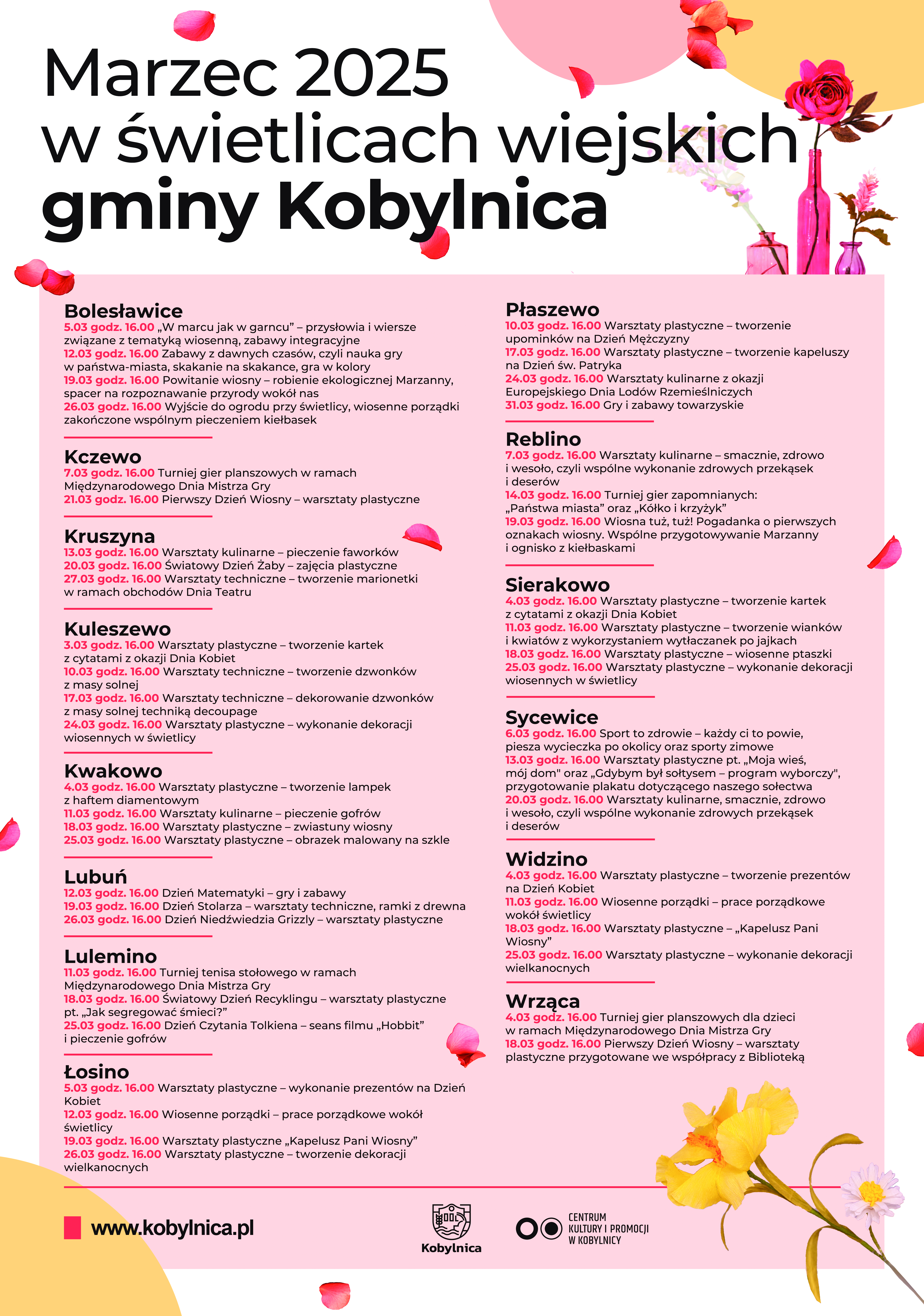 Plakat z&nbsp;szczeg&oacute;łowym programem zajęć w&nbsp;świetlicach wiejskich