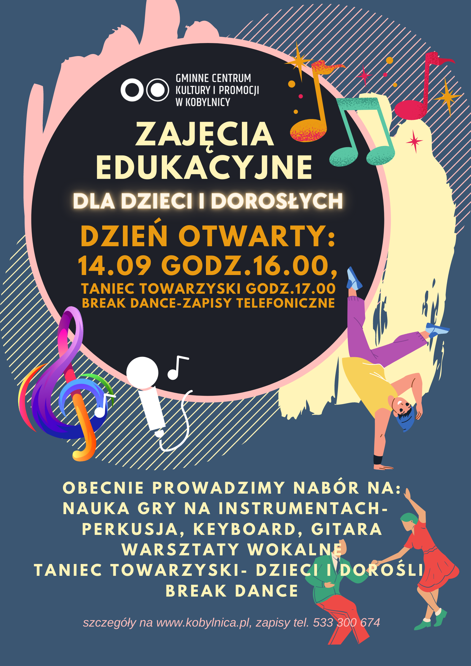 Plakat z zajęciami w GCKiP 