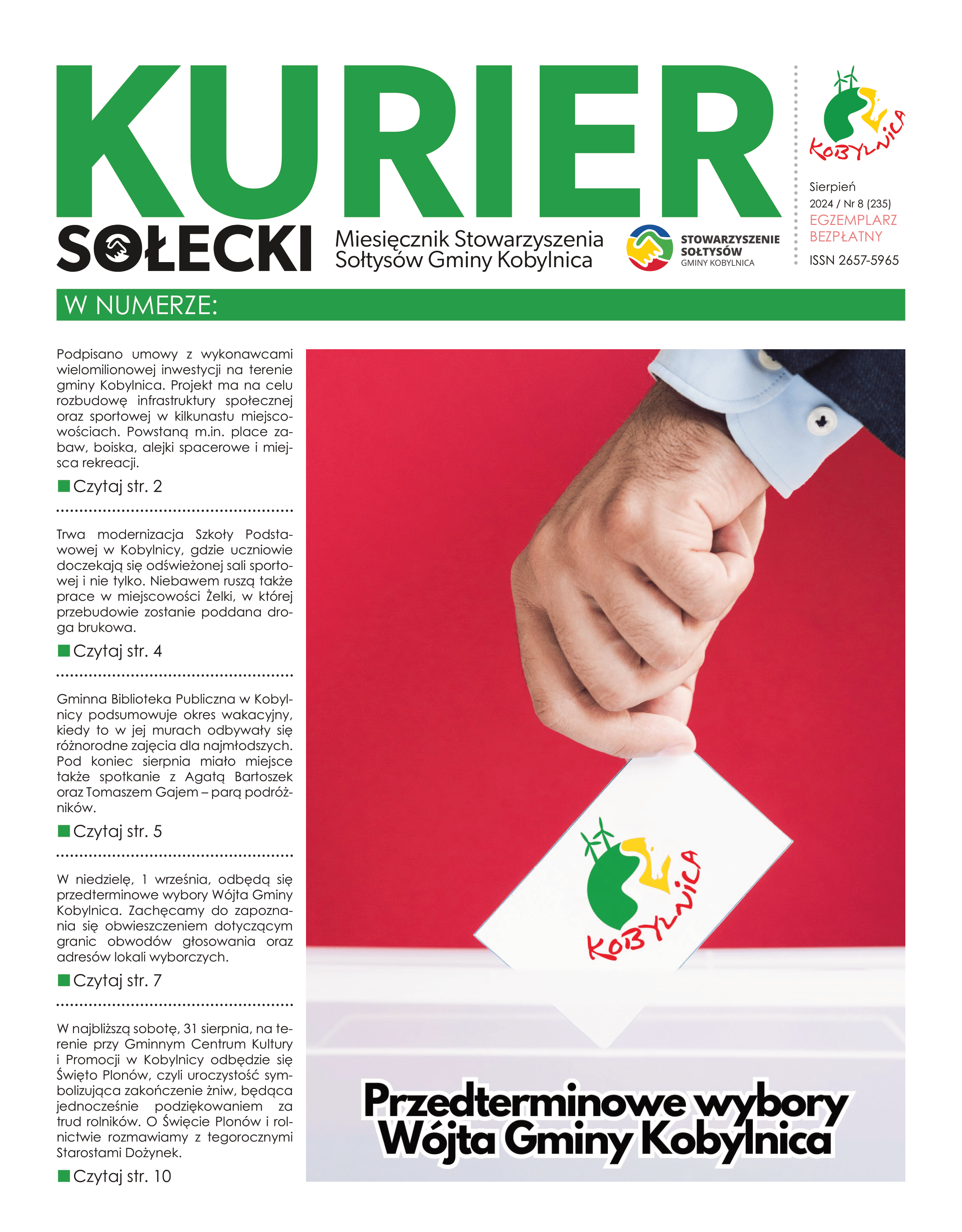 Okładka sierpniowego numeru Kuriera Sołeckiego