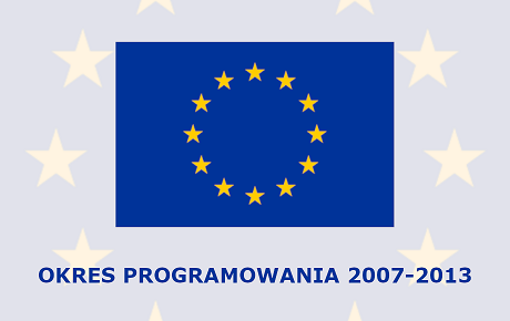 Flaga Unii Europejskiej i napis Okres programowania 2007-2013