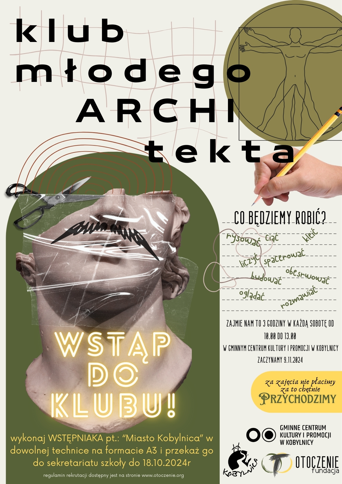 Plakat Klubu Młodego Architekta w&nbsp;Gminie Kobylnica