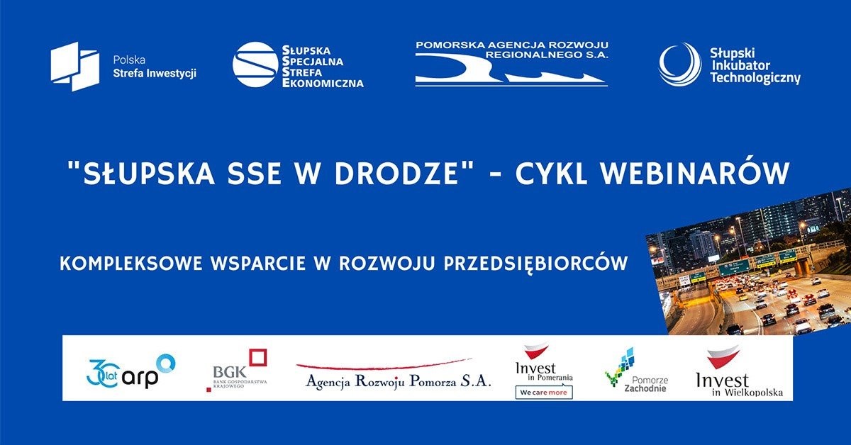 plakat o webinarium dla przedsiębiorców na obrazku znajdują się informacje oraz logo partnerów 