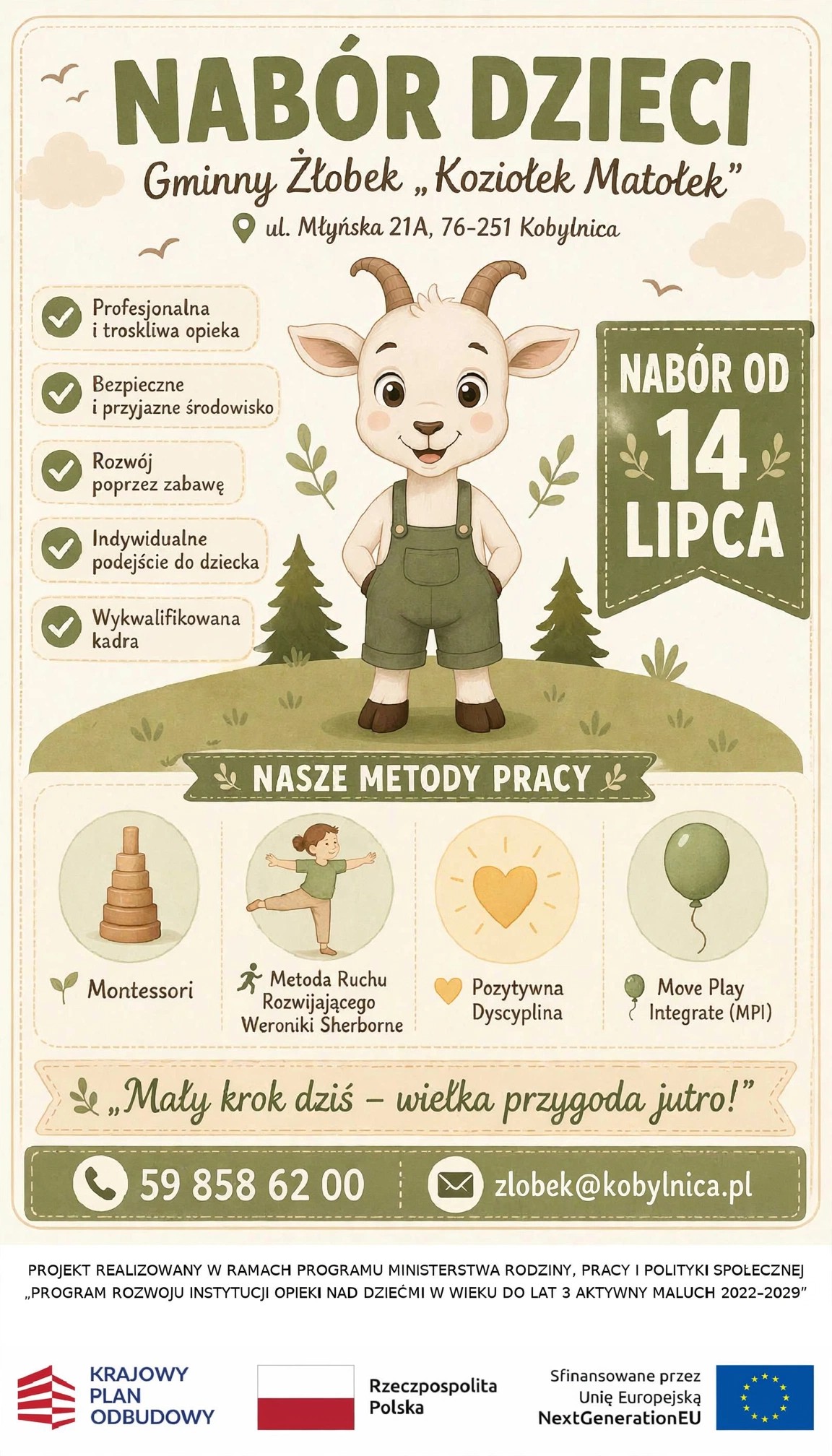 Nab&oacute;r dzieci do Gminnego Żłobka "Koziołek Matołek" w&nbsp;Kobylnicy