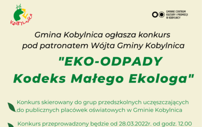 Zdjęcie do Konkurs pn.  &quot;EKO &ndash; ODPADY. Kodeks małego ekologa&rdquo;