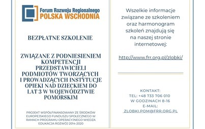 Zdjęcie do Bezpłatne szkolenie związane z podniesieniem kompetencji przedstawicieli podmiot&oacute;w tworzących i prowadzących instytucje opieki nad dzieckiem do lat 3