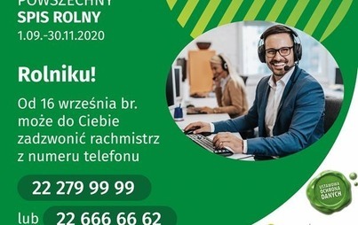 Zdjęcie do Rolniku! Zadzwoni do Ciebie rachmistrz spisowy