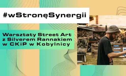 Grafika promująca warsztaty street art z Silverem Rannakiem 