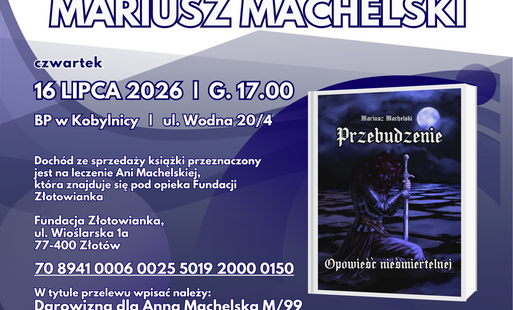 Promocja książki-cegiełki Mariusza Machelskiego w Bibliotece Publicznej w Kobylnicy