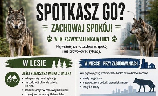 Zdjęcie do Zasady postępowania w przypadku spotkania wilka