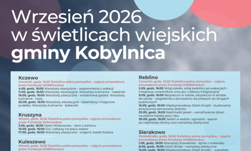 Zdjęcie do Wrzesień w świetlicach wiejskich Gminy Kobylnica