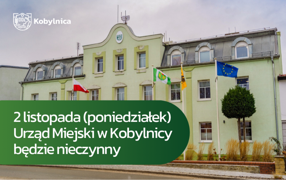 Urząd Miejski w Kobylnicy będzie nieczynny 2 listopada 2026 roku